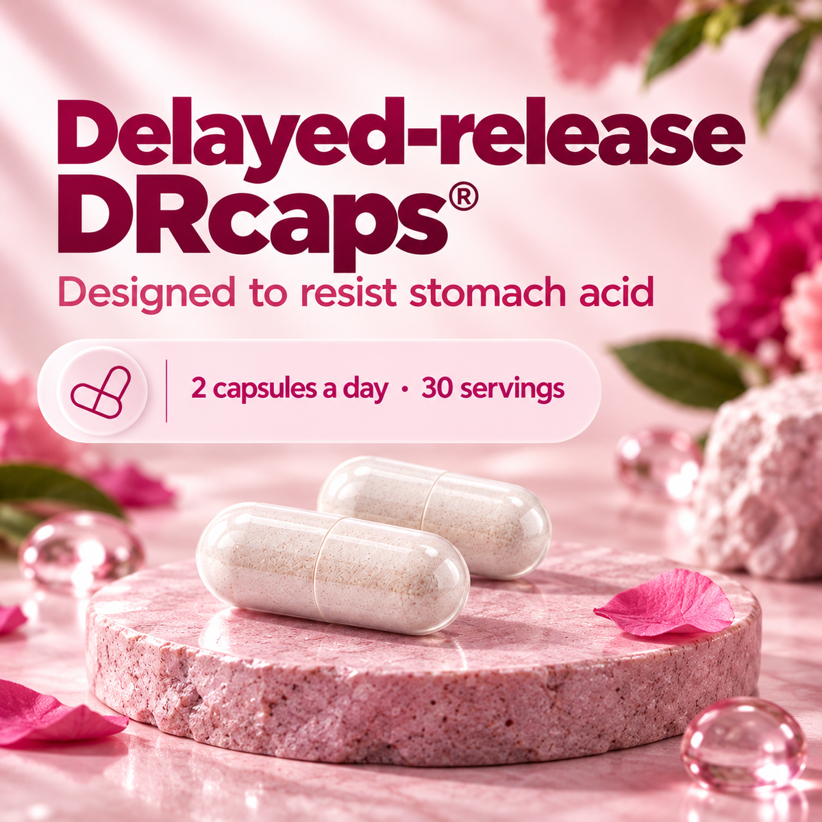 Delayed-release DRcaps capsules
