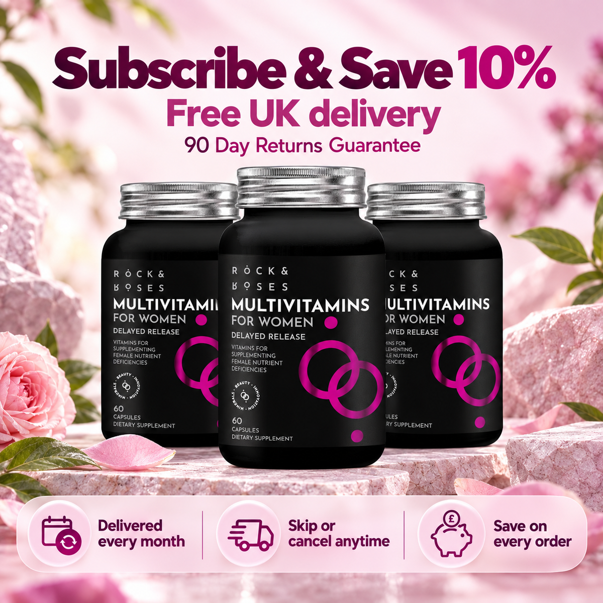 Subscribe and Save 10%, free UK delivery, 90 Day Returns Guarantee